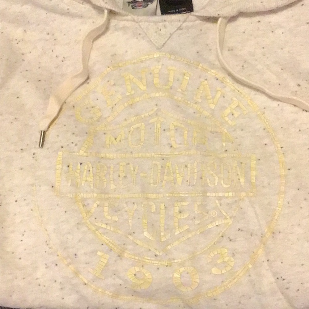 2015 Harley Davidson Women's Cream Hoodie - Picture 3 of 3